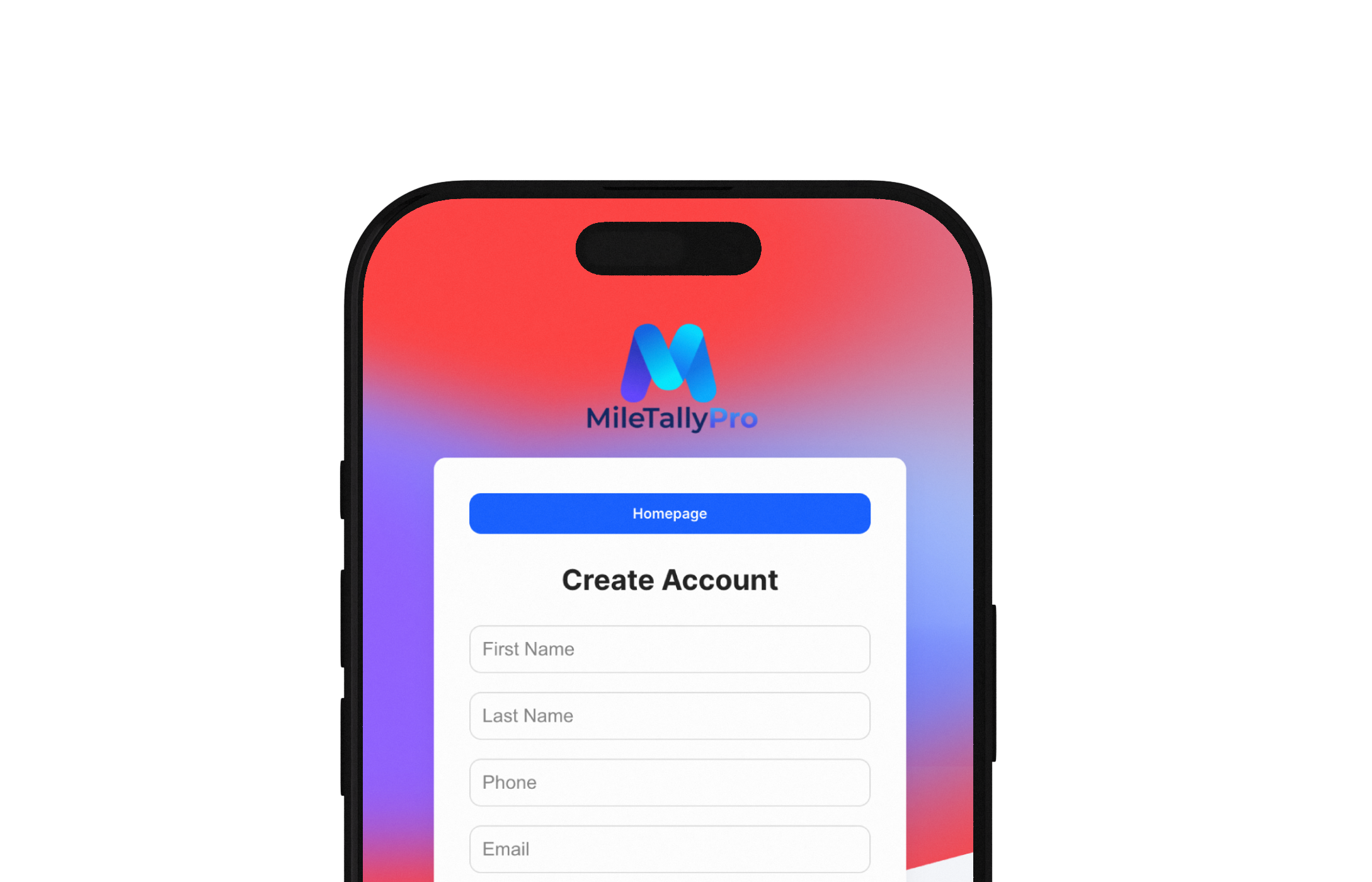 Sign up to MileTallyPro — web-based mileage tracker